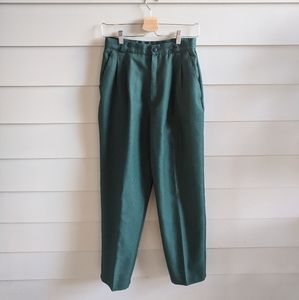 Houndstooth pleat front high waisted trousers